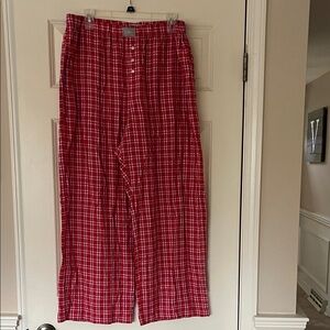 J. Crew Red and White Plaid Pants